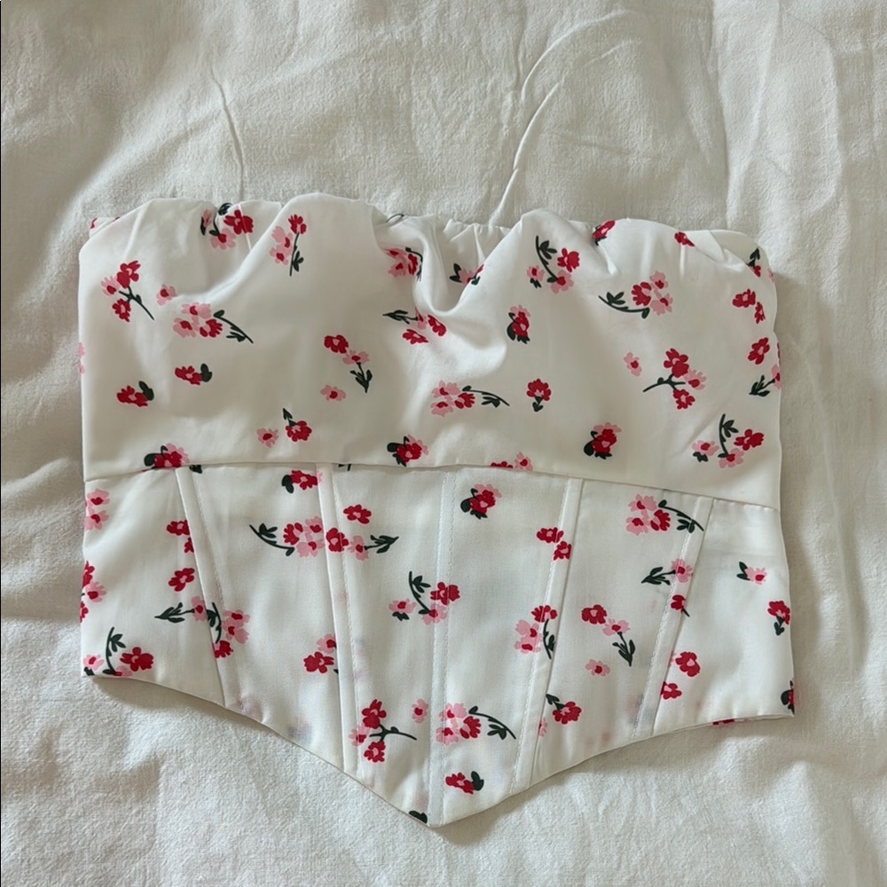Floral Strapless Corset Top